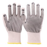 XINGYU Wholesale Comfortable Anti Slip Work Gloves Polyester White PVC Dotted Cotton Knitted Safety PVC Dot Gloves